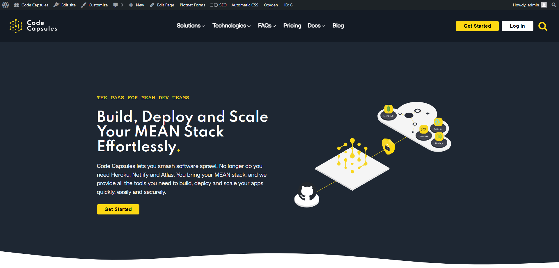 code capsules home page screenshot