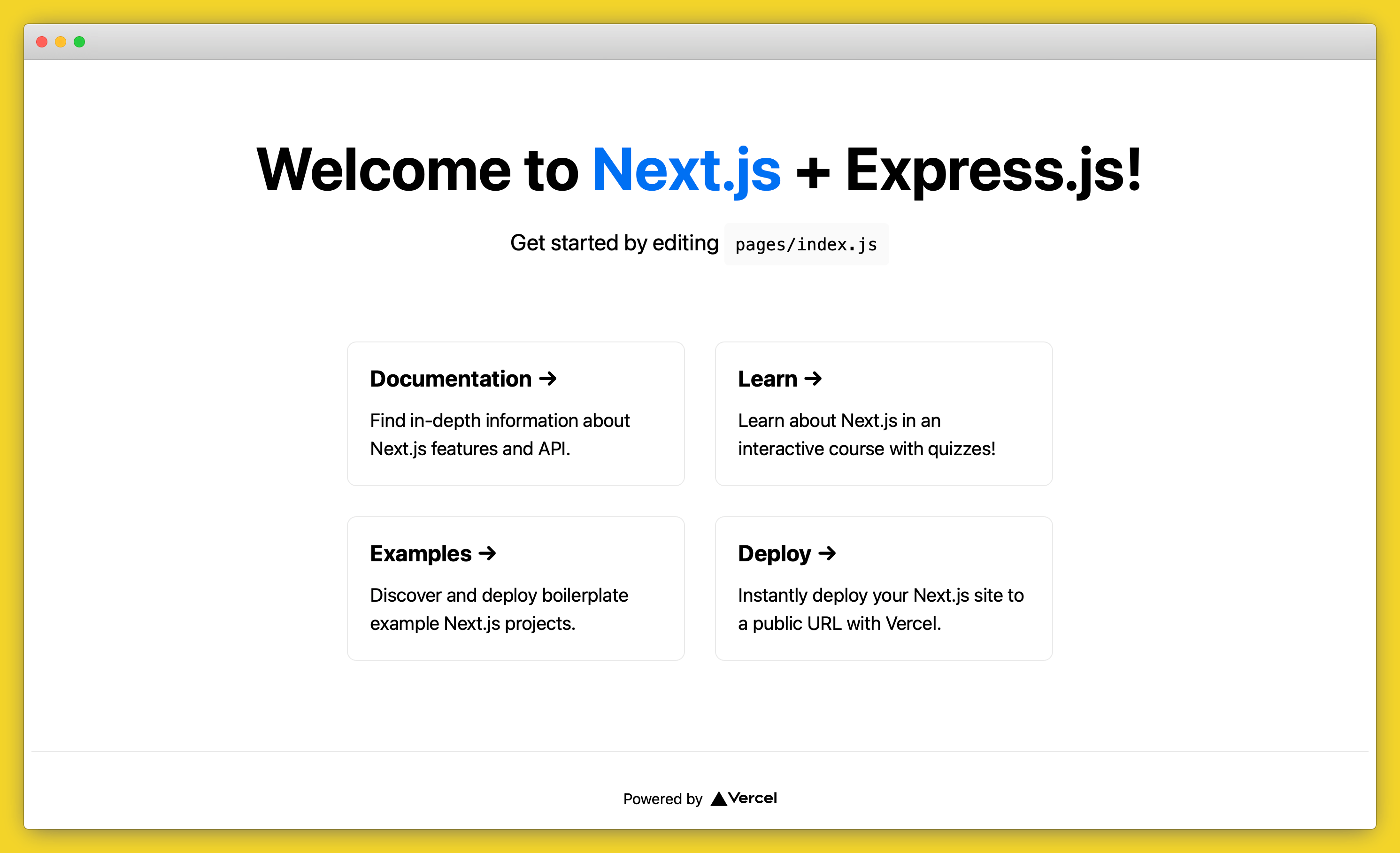 next express app