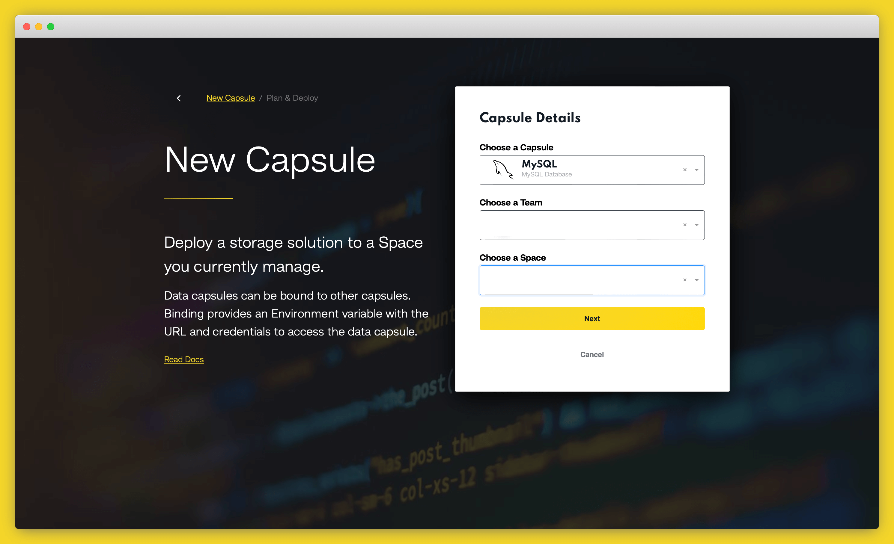 create sql capsule