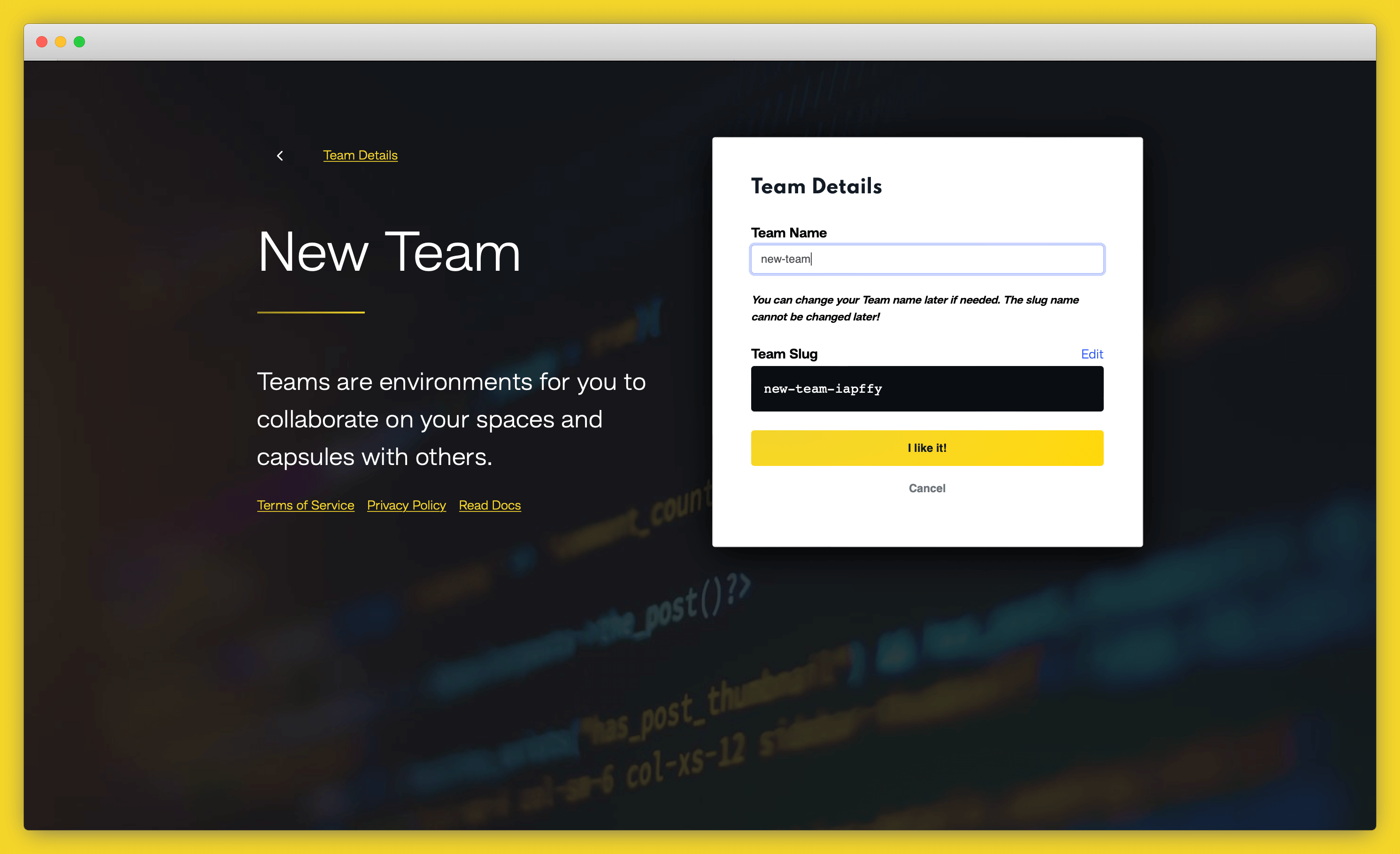 create team